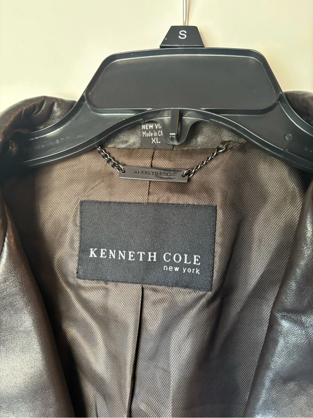 Kenneth Cole NYC Men's Dark Brown Genuine Leather Sport Coat